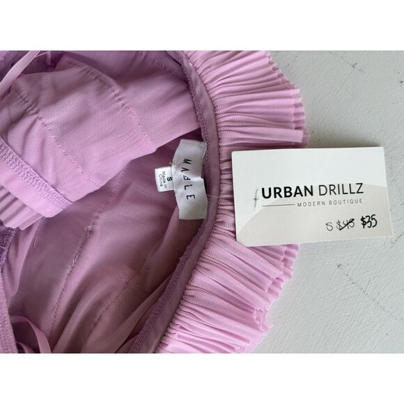 Mable Tulle Ruffle Tube Top Small Valentines Pink - Picture 2 of 3